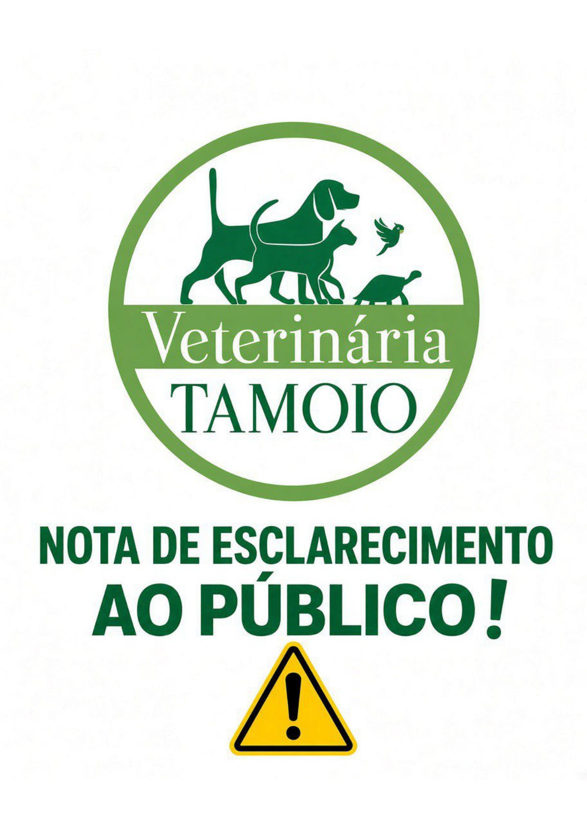 Nota de esclarecimento ao público — capa, página 1 de 6